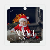 Nana Year Vestiging 2 FotoKerstmis Metalen Ornament (Achterkant)