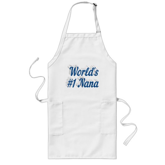Nana zee Blauwe Moederdag Lang Schort (Voorkant)