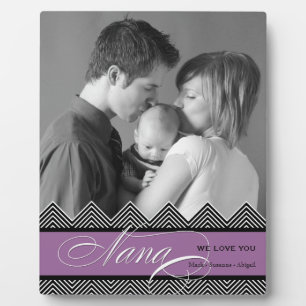 Nana Zig Zag Chevron Moderne Gepersonaliseerde Fot Fotoplaat