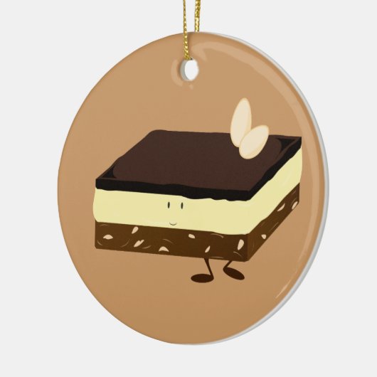 Nanaimo bar glimlachen keramisch ornament (Links)