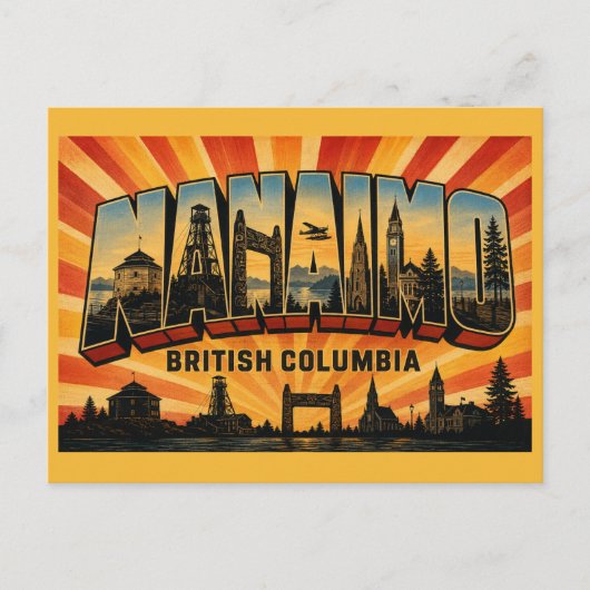 Nanaimo BC Havenstad Briefkaart (Voorkant)