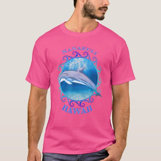 Nanakuli Hawaii Hi Vacation Souvenir Dolphin T-shirt (Voorkant)