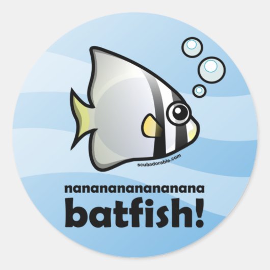 nananananana Batfish. Ronde Sticker (Voorkant)