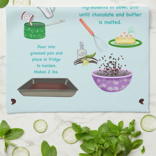 Nana's $100 Fudge Recipe Kitchen Towels Theedoek (Gevouwen)