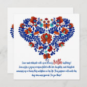 Nana's 80ste verjaardag / Hongaarse rustieke Matyo Kaart (Voorkant / Achterkant)