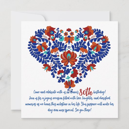 Nana's 80ste verjaardag / Hongaarse rustieke Matyo Save The Date (Voorkant)