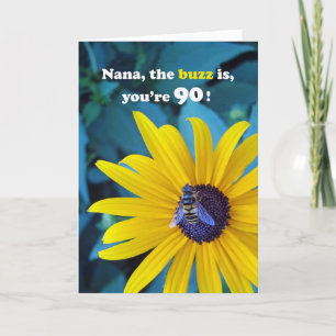 Nana's 90e verjaardag met Bee bij de bloem Kaart