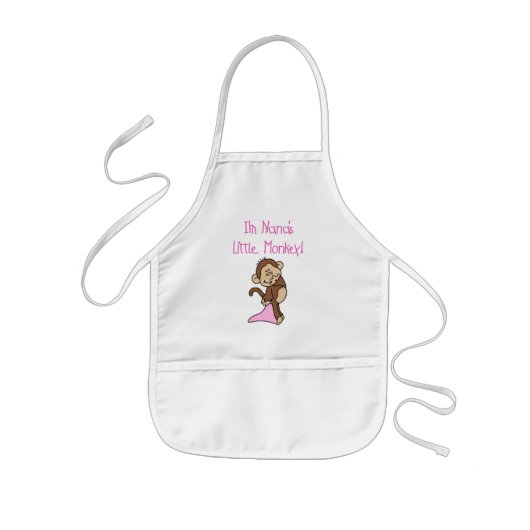 Nana's aap - Roze T-shirts en cadeautjes Kinder Schort (Voorkant)