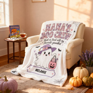 Nana's Boo Crew 1 Kleinkind Naam Halloween Geest Fleece Deken