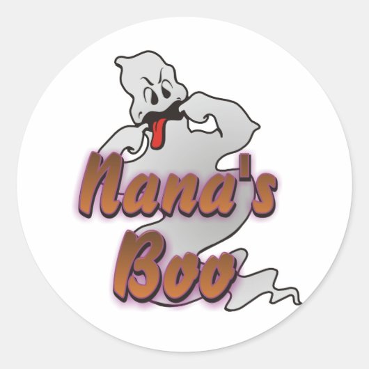 Nana's Boo Halloween Ghost Ronde Sticker (Voorkant)