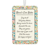 Nana's Car-regels (of uw eigen) gewoonte Luchtverfrisser (Achterkant)