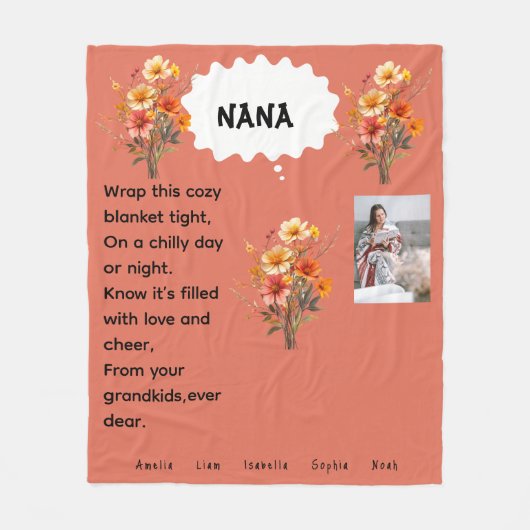 Nana's Cozy Wrap Fleece Blanket (Voorkant)