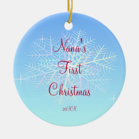 Nana's Eerste Kerstsneeuwvlok Ornament (Voorkant)