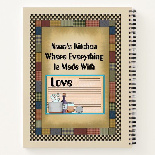 Nana's favoriete recepten voegen tekst notitieboek (Achterkant)