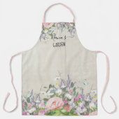 Nanas Garden Painted Floral Blush Paarse Butterfly Schort (Voorkant)