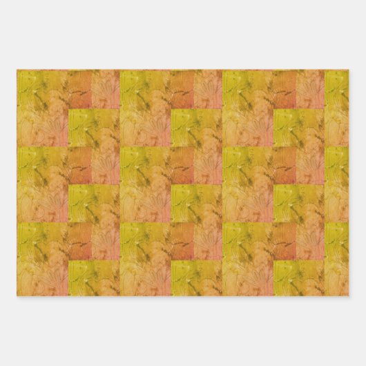 Nana's hart (roze en geel) inpakpapier vel (Voorkant)