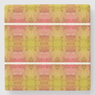 Nana's hart (roze en geel) stenen onderzetter