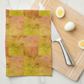 Nana's hart (roze en geel) theedoek (Quarter Fold)