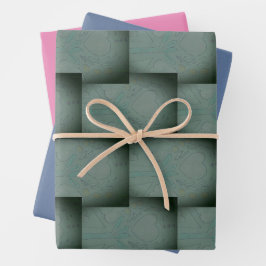 Nana's hart (zwart en grijs) inpakpapier vel