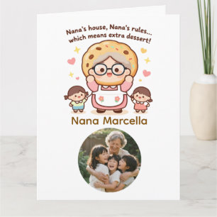 Nana's Huis Nana's Regels Oma Foto Verjaardag  Bedankkaart
