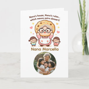 Nana's Huis Nana's Regels Oma Foto Verjaardag Kaart