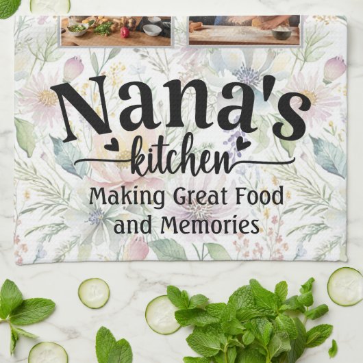 Nana's keuken aangepaste foto's theedoek (Gevouwen)