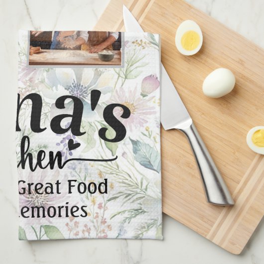 Nana's keuken aangepaste foto's theedoek (Quarter Fold)