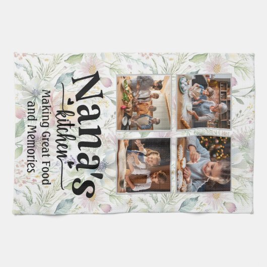 Nana's keuken aangepaste foto's theedoek (Horizontaal)