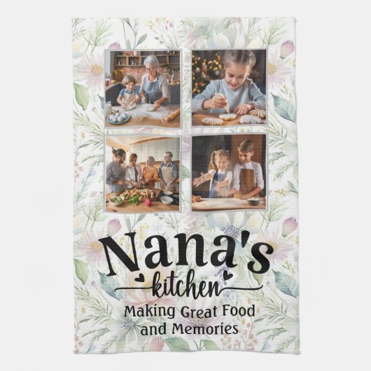 Nana's keuken aangepaste foto's theedoek (Verticaal)