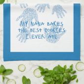 Nana's keuken Blauw Grootmoeder cadeau Theedoek (Gevouwen)
