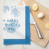 Nana's keuken Blauw Grootmoeder cadeau Theedoek (Quarter Fold)