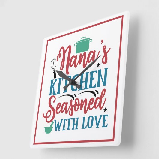 Nana's Keuken Doorspekt met Liefde Vierkante Klok (Hoek)