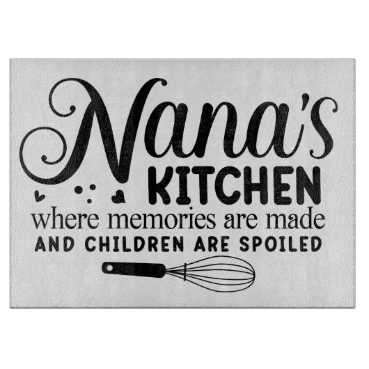 Nana's keuken glas snijplank (Voorkant)