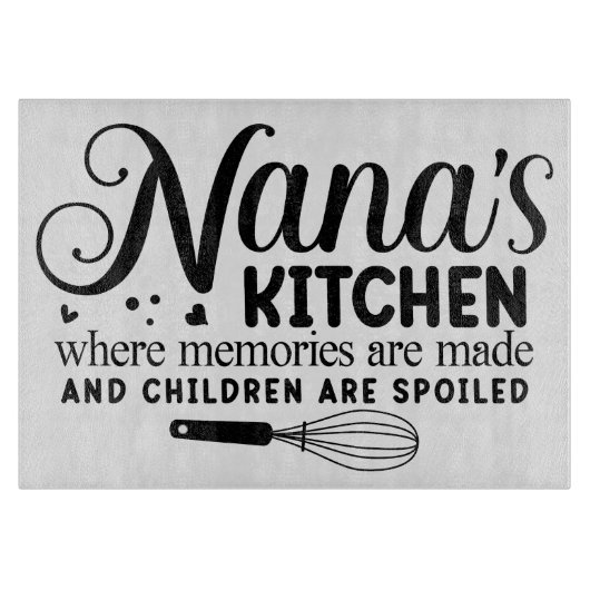 Nana's keuken glas snijplank (Voorkant)
