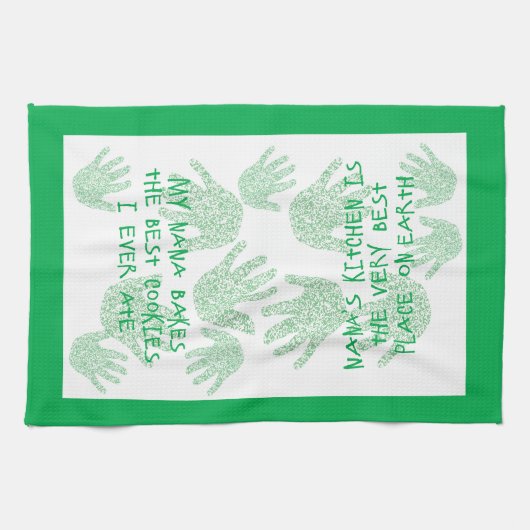 Nana's keuken Groene oma-cadeau Theedoek (Horizontaal)