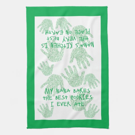 Nana's keuken Groene oma-cadeau Theedoek (Verticaal)