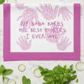 Nana's keuken Orchidee Paars Grandmoeder gift Theedoek (Gevouwen)