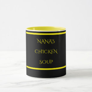"NANA'S" KIPPENSOEP koffie of thee mok. Mok