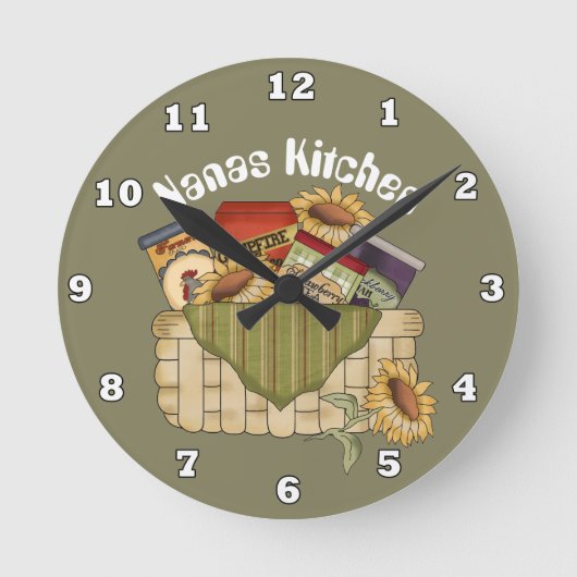 Nanas Kitchen: een leuke voedselmuurklok Ronde Klok (Voorkant)