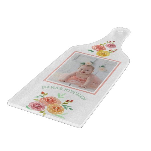 Nana's Kitchen Waterverf Rozen Foto Snijplank (Hoek)