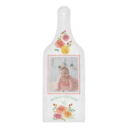 Nana's Kitchen Waterverf Rozen Foto Snijplank (Voorkant)