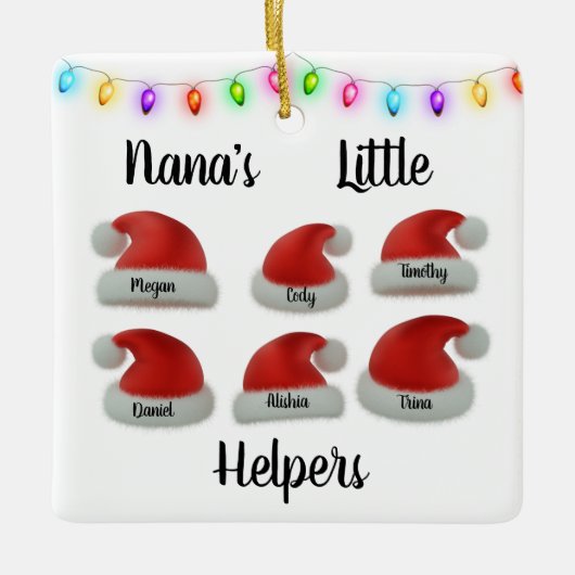 Nana's Kleine Helpers Keramisch Ornament (Voorkant)