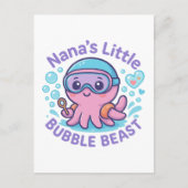 Nana's Little Bubble Beast Schattige Octopus Briefkaart (Voorkant)
