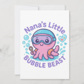 Nana's Little Bubble Beast Schattige Octopus Kaart (Voorkant)