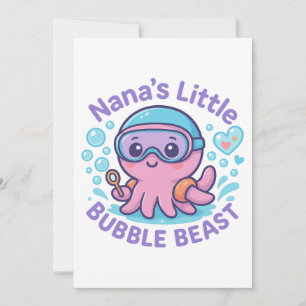Nana's Little Bubble Beast Schattige Octopus Kaart