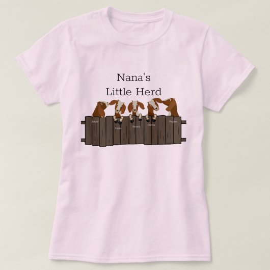 Nanas Little Goat Herd 5 Goats T-shirt (Design voorkant)