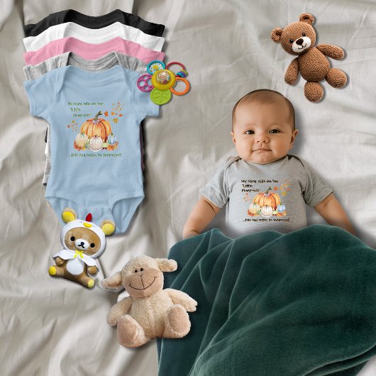 Nana's Little Plump·kin Grappig Quote Blauwe Pompo Romper