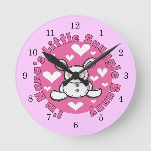 Nana's Little Snuggle Bunny Ronde Klok (Voorkant)