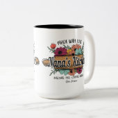 Nana's Mok, cadeau voor oma, Moederdag cadeau, Tweekleurige Koffiemok (Voorkant rechts)