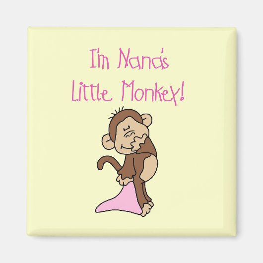 Nana's Monkey - Roze T-shirts en geschenken Magneet (Voorkant)